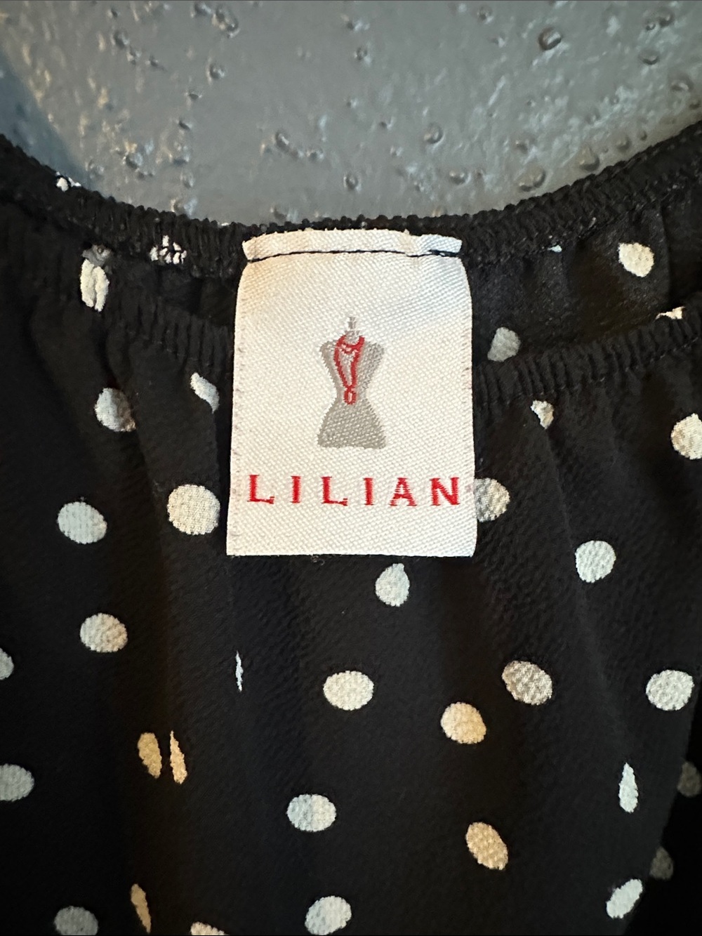 Women’s Liliana Black and White Polka Dot Puff Sleeve Tunic shirt - Picture 7 of 7